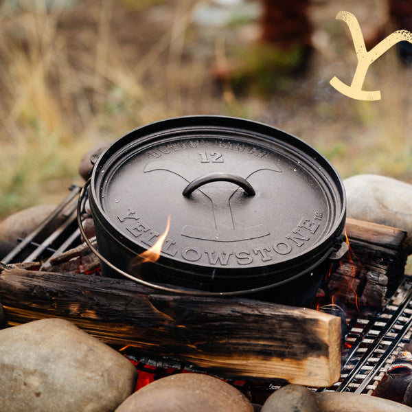 Camping Cast Iron Dutch Yellowstone™ 12 Inch Quart Seasoned