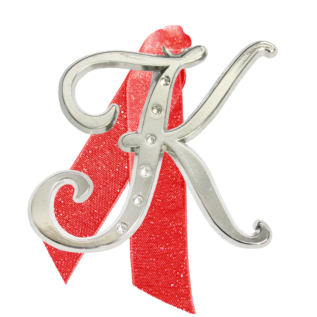 Letter "K" Holiday "Romantique Fonts" Ornaments Made with Crystals from NOELLE™