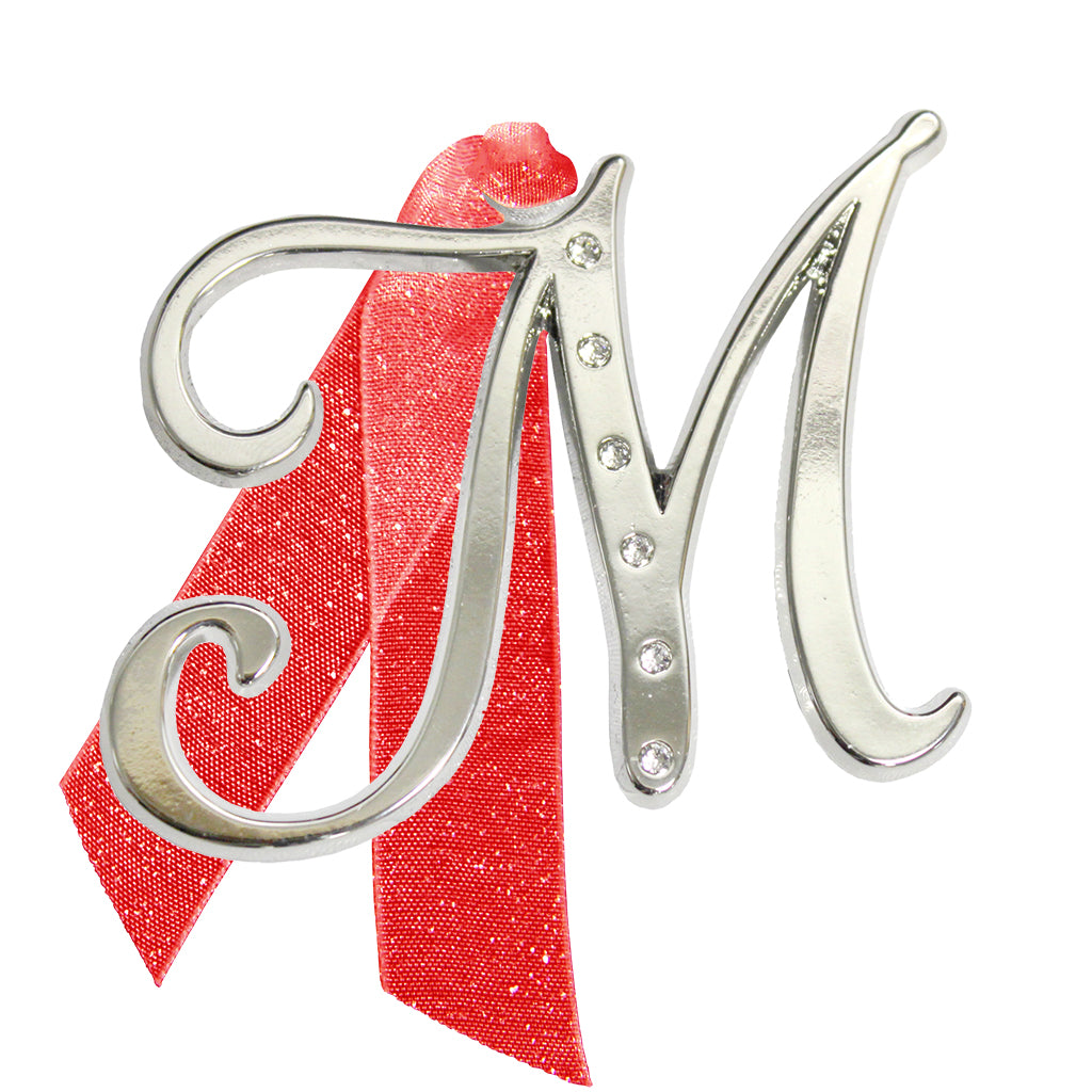 Letter "M" Holiday "Romantique Fonts" Ornaments Made with Crystals from NOELLE™