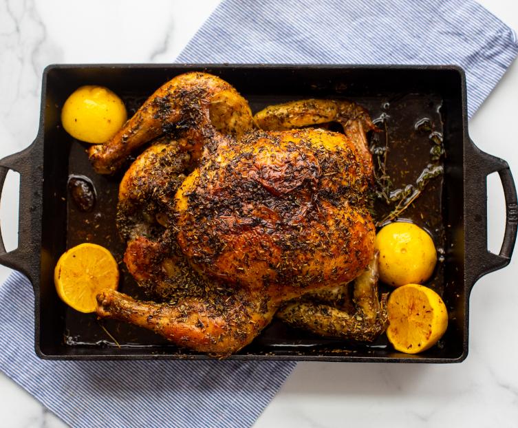 Herb Roasted Chicken With Lemon and Browned Butter