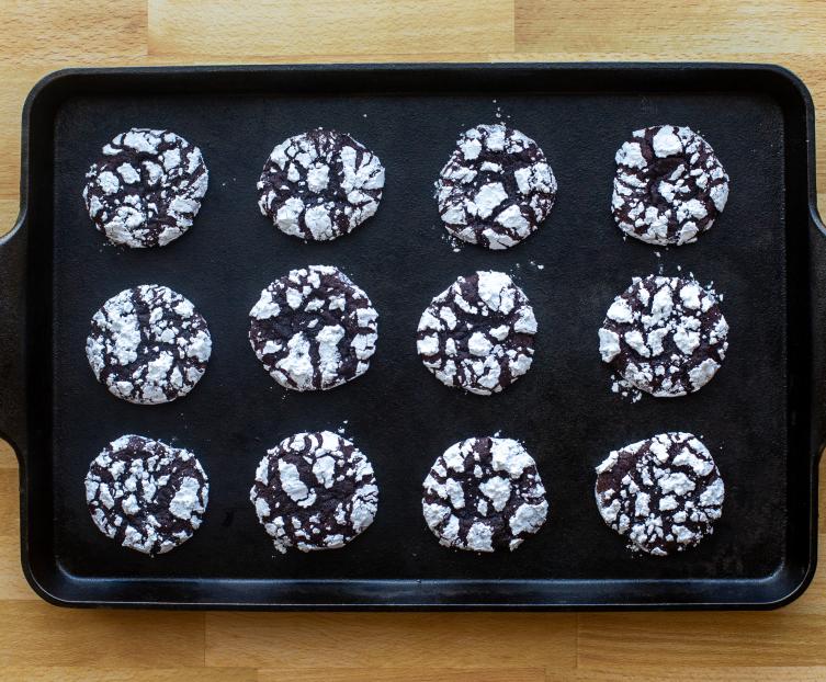 Salted Chocolate Crinkle Cookies
