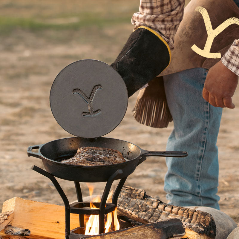 Lodge Yellowstone 10.5 Inch Square Seasoned Cast Iron Cowboy Grill Pan -  L8SGPYW