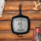 Yellowstone™ 10.5 Inch Square Seasoned Cast Iron Cowboy Grill Pan by LODGE