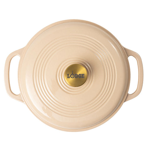 6 Quart Enamel DO, Latte, Gold Knob