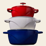 Lodge USA Enamel™ 7.5 Qt. Enameled Cast Iron Dutch Oven, - Made in USA CHOOSE from 3 colours