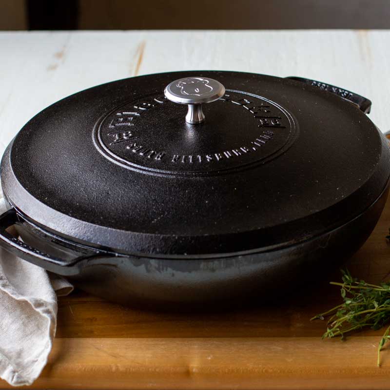 Blacklock *17* Triple Seasoned Cast Iron Braiser With Lid