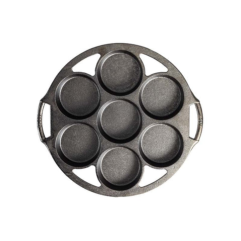 Lodge Aebleskiver Pan Seasoned Cast Iron, P7A3, with assist handle