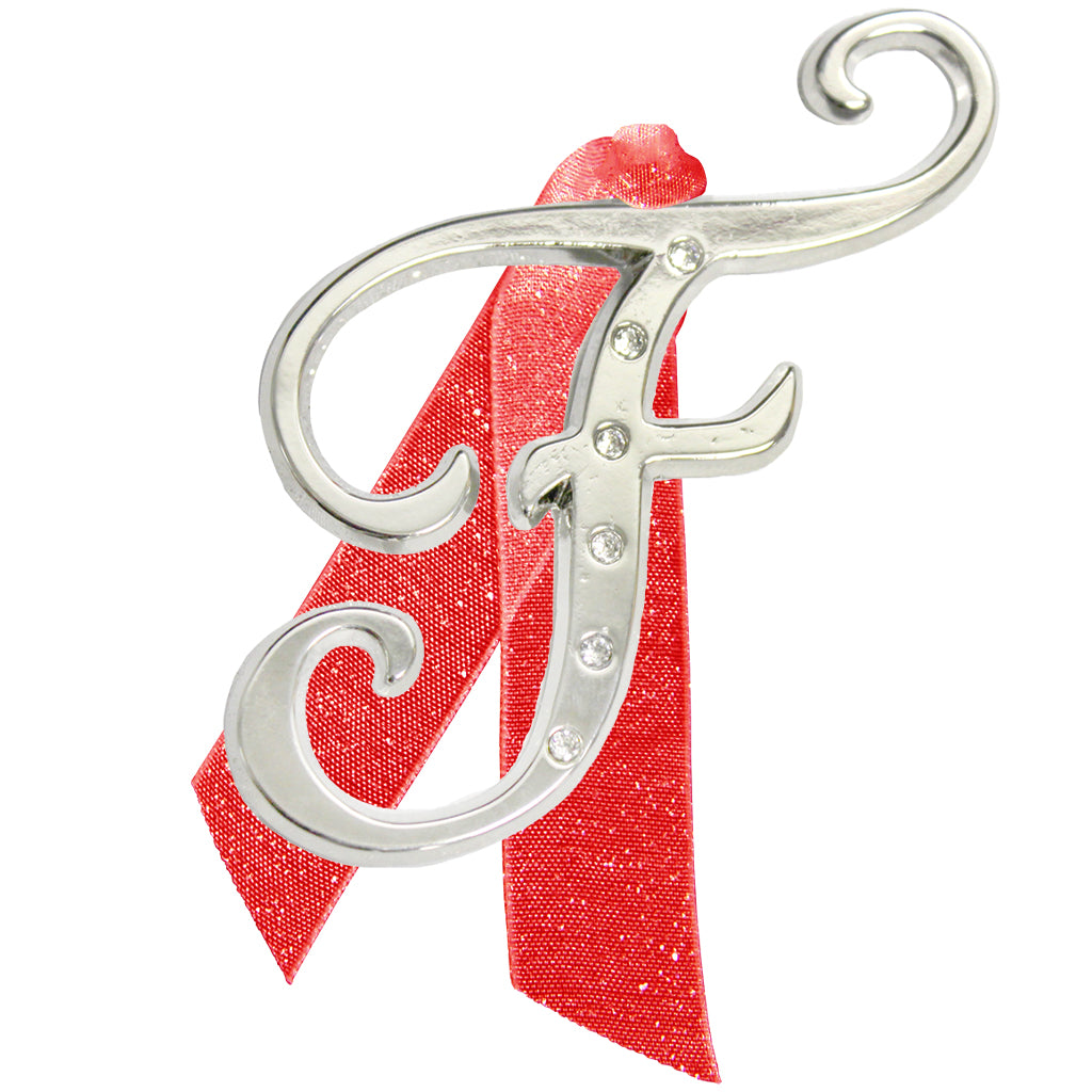 Letter "F" Holiday "Romantique Fonts" Ornaments Made with Crystals from NOELLE™