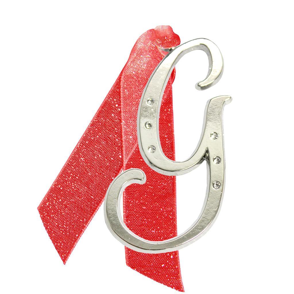 Letter "G" Holiday "Romantique Fonts" Ornaments Made with Crystals from NOELLE™