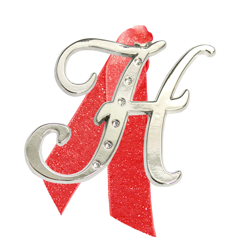 Letter "H" Holiday "Romantique Fonts" Ornaments Made with Crystals from NOELLE™