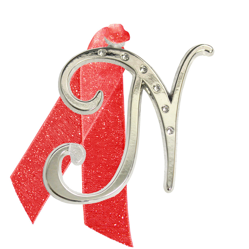 Letter "N" Holiday "Romantique Fonts" Ornaments Made with Crystals from Swarovski™