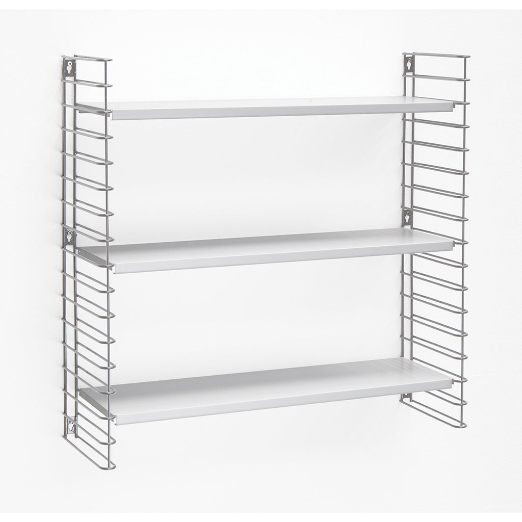 Epoxy White Wire and White Metal  2 Shelf System Libro by Metaltex