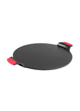 EXCLUSIVE  (AVAILABLE NOW)  38CM -  15 Inch Seasoned Cast Iron Pizza Pan with INCLUDED set of 2 Silicone GRIPS