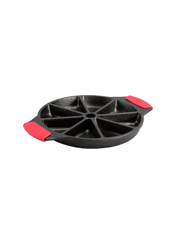 EXCLUSIVE Available now! - LODGE Seasoned Cast Iron Wedge Pan with INCLUDED set of 2 Silicone GRIPS