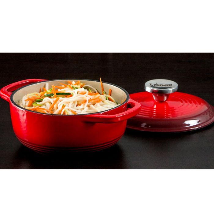 Enamel Dutch Oven (Red) by Lodge – - Main Image