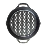 12 Inch Seasoned Cast Iron Dual Handle Grilling BBQ Basket by Lodge