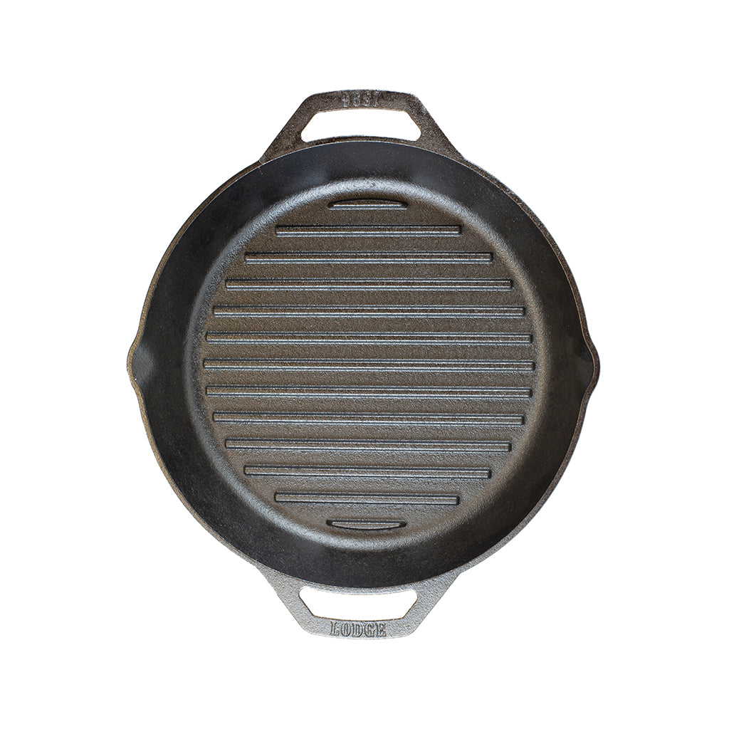 12 Inch Dual Handle Cast Iron Grill Pan by Lodge