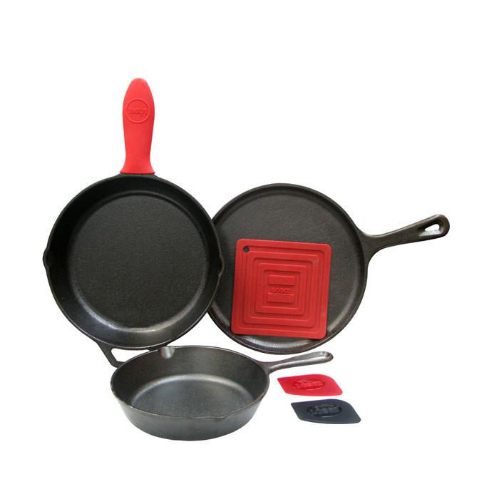 Lodge Cast Iron Logic Essential 6 Piece Cookware Set, L6SPB41