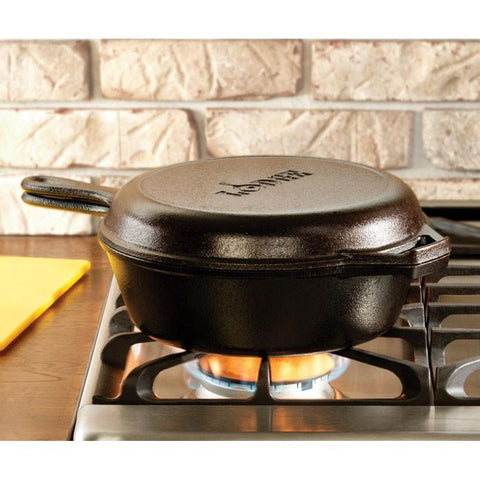 12 Inch / 5 Quart Cast Iron Covered Deep Skillet Lodge - New