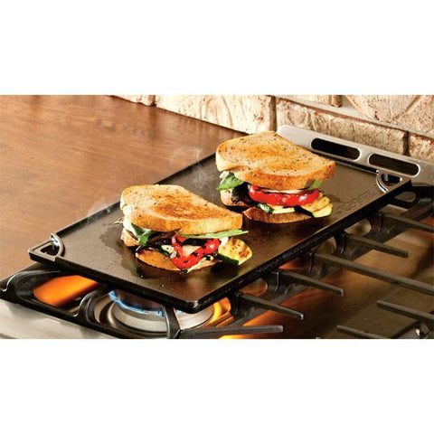  Lodge LDP3 Cast Iron Rectangular Reversible Grill/Griddle,  9.5-inch x 16.75-inch, Black: Home & Kitchen